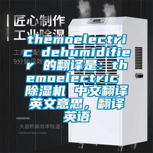 themoelectric dehumidifier 的翻譯是：themoelectric 除濕機(jī) 中文翻譯英文意思，翻譯英語