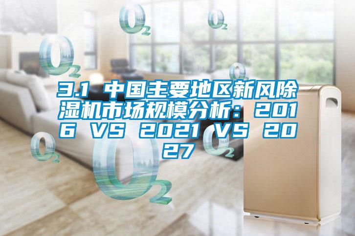 3.1 中國主要地區(qū)新風除濕機市場規(guī)模分析：2016 VS 2021 VS 2027