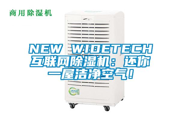 NEW WIDETECH互聯(lián)網(wǎng)除濕機(jī)：還你一屋潔凈空氣！