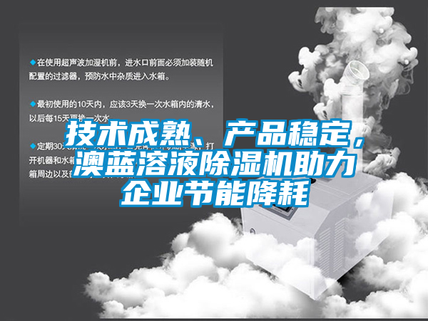 技術成熟、產(chǎn)品穩(wěn)定，澳藍溶液除濕機助力企業(yè)節(jié)能降耗