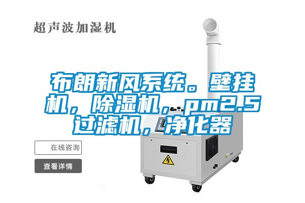 布朗新風(fēng)系統(tǒng)。壁掛機，除濕機，pm2.5過濾機，凈化器