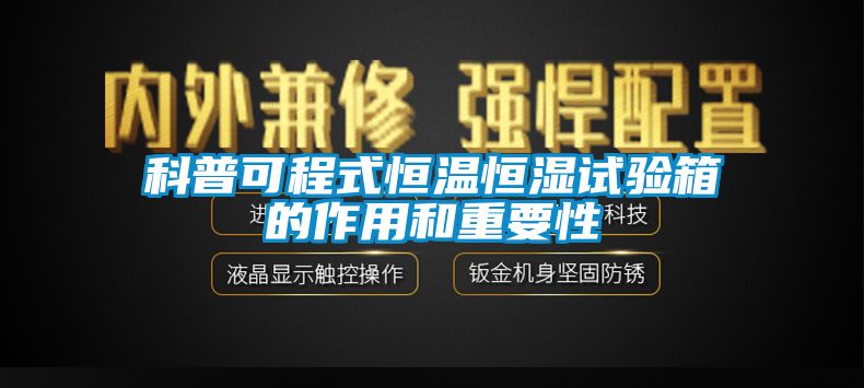 科普可程式恒溫恒濕試驗(yàn)箱的作用和重要性